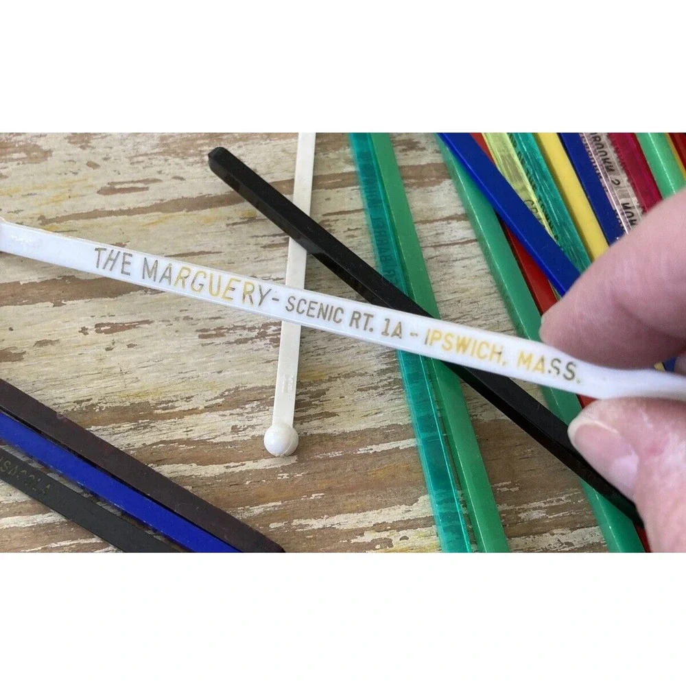 Vintage plastic cocktail bar restaurant hotel swizzle stick stirrers 1950s 1960s